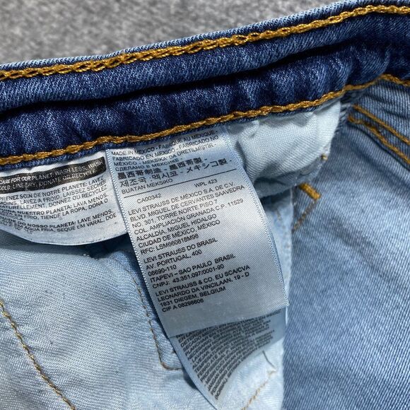 Levis Jeans Men 34x30 Blue 505 Regular Fit Straight Leg Medium Wash Tag 34x30 - Picture 10 of 16